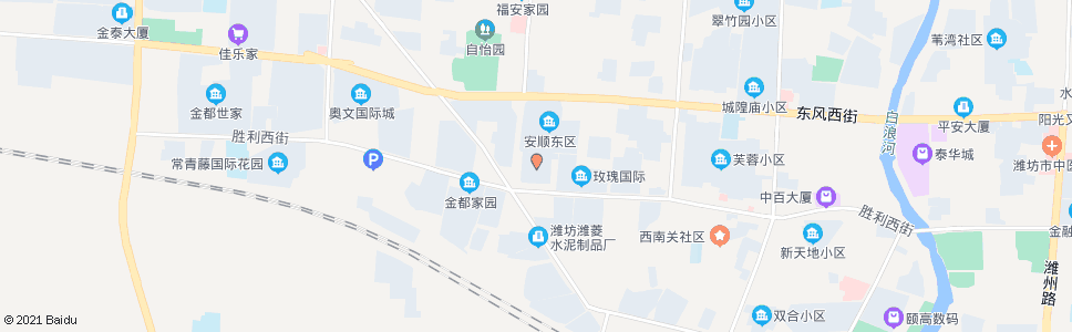 潍坊胜利街安顺路口东(怡馨家园)_公交站地图_潍坊公交_妙搜公交查询2024