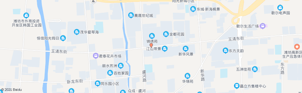 潍坊玉清街虞河路口_公交站地图_潍坊公交_妙搜公交查询2024