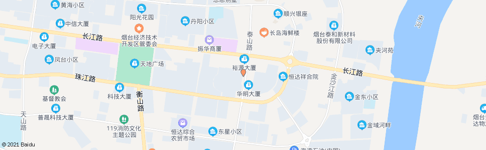 烟台开发区建设银行(泰山中医院)_公交站地图_烟台公交_妙搜公交查询2024