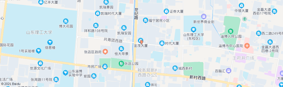 淄博世纪路共青团路路口_公交站地图_淄博公交_妙搜公交查询2024