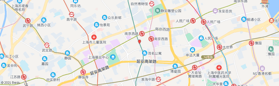 上海江宁路南京西路_公交站地图_上海公交_妙搜公交查询2024