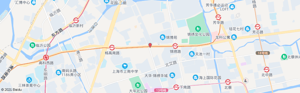 上海高科西路严中路_公交站地图_上海公交_妙搜公交查询2024