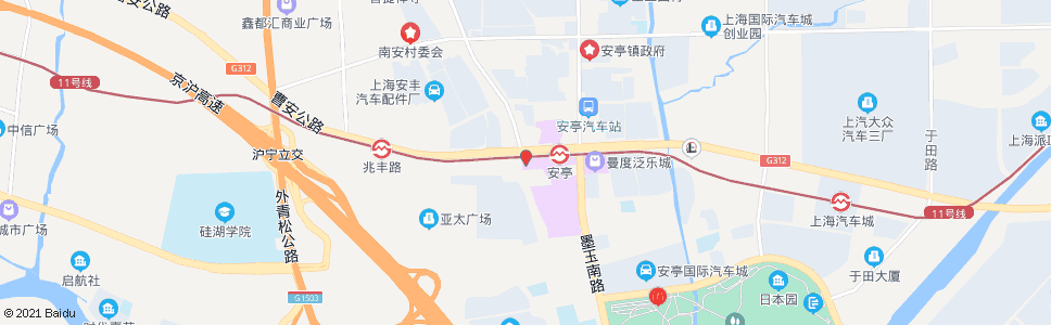 上海公交安亭站_公交站地图_上海公交_妙搜公交查询2024