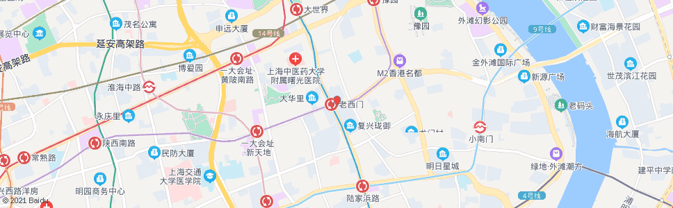上海老西门_公交站地图_上海公交_妙搜公交查询2024
