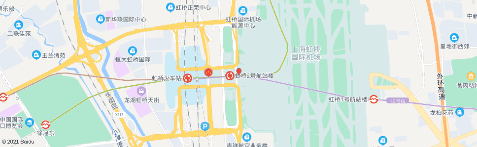 上海虹桥机场2号航站楼(下客站)_公交站地图_上海公交_妙搜公交查询2024