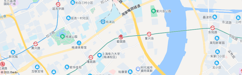 上海爱国路爱国村_公交站地图_上海公交_妙搜公交查询2024