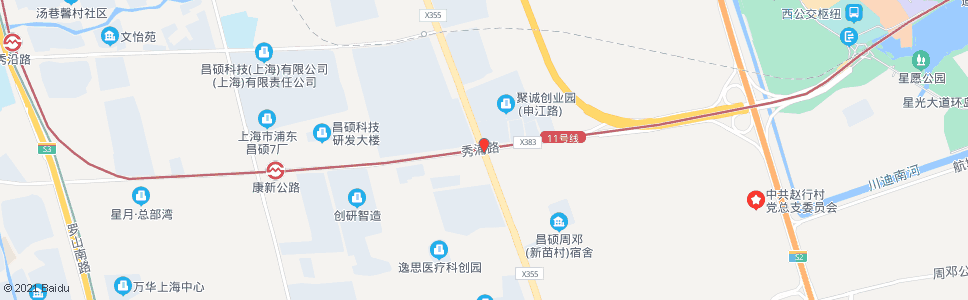 上海秀浦路申江路_公交站地图_上海公交_妙搜公交查询2024