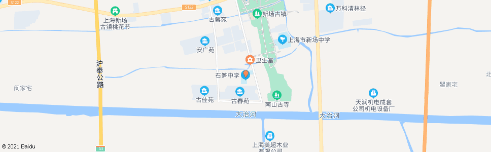 上海石笋中学_公交站地图_上海公交_妙搜公交查询2024