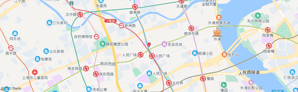 上海南京西路西藏中路_公交站地图_上海公交_妙搜公交查询2024