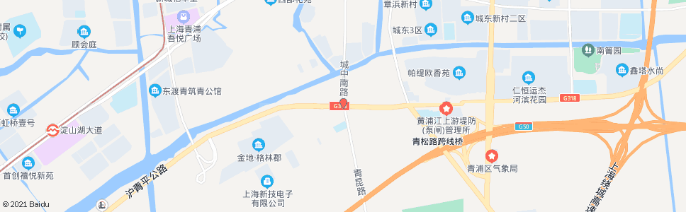 上海城中南路沪青平公路(南门)_公交站地图_上海公交_妙搜公交查询2024