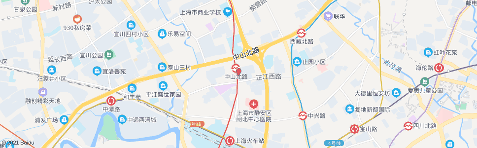 上海中山北二路_公交站地图_上海公交_妙搜公交查询2024