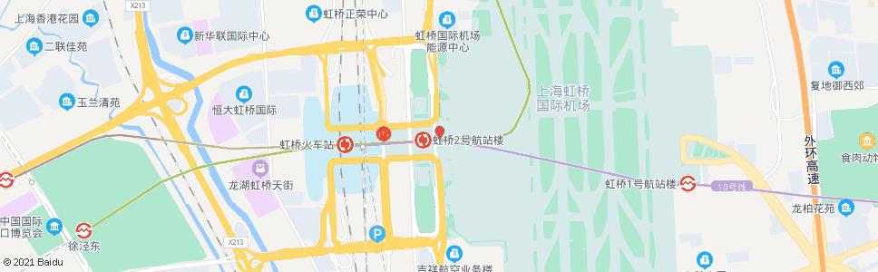 上海虹桥机场二号航站楼_公交站地图_上海公交_妙搜公交查询2024