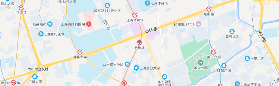 上海五角场_公交站地图_上海公交_妙搜公交查询2024