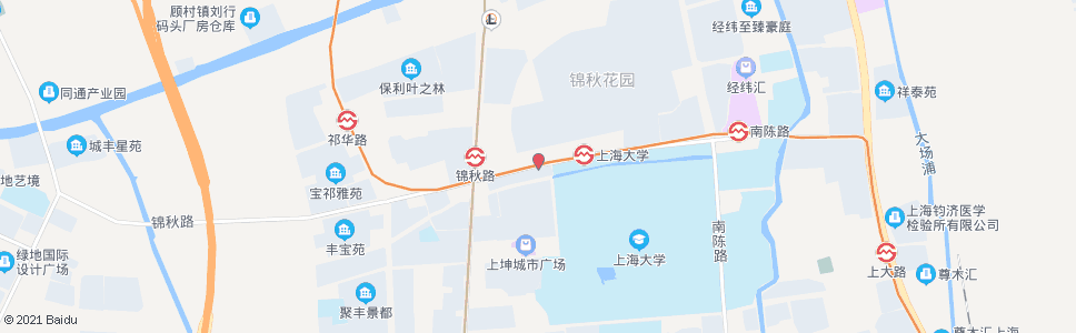 上海锦秋路上海大学(招呼站)_公交站地图_上海公交_妙搜公交查询2024