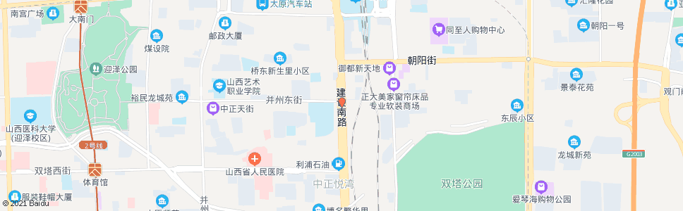 太原并州东街建设南路口_公交站地图_太原公交_妙搜公交查询2024