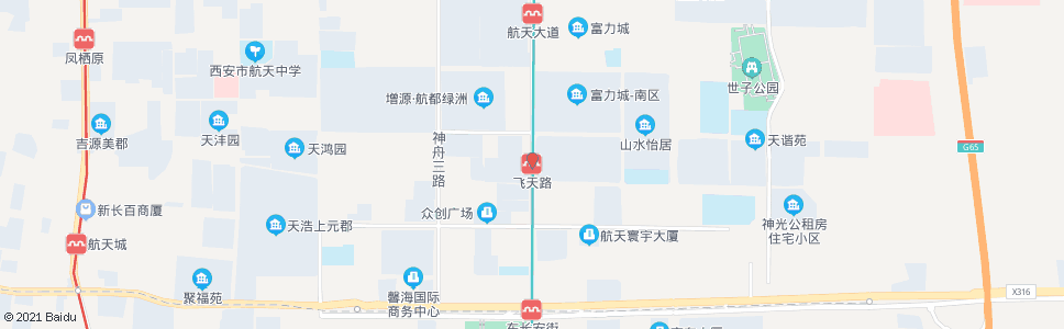 西安飞天路口_公交站地图_西安公交_妙搜公交查询2024