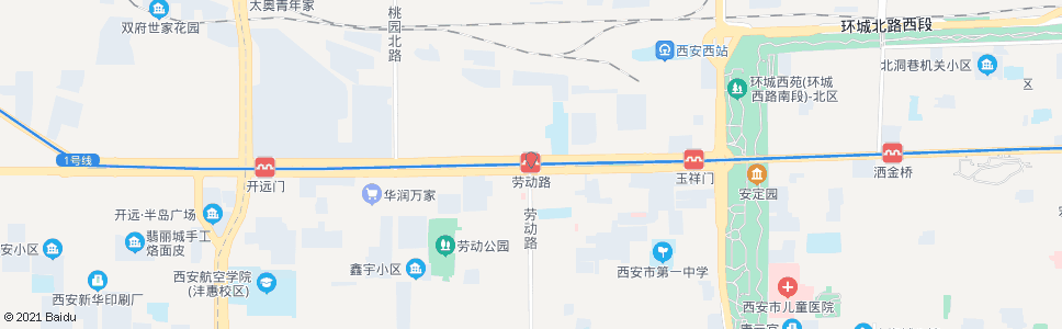 西安劳动路_公交站地图_西安公交_妙搜公交查询2024