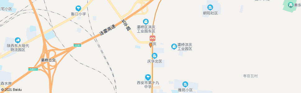 西安洪庆_公交站地图_西安公交_妙搜公交查询2024