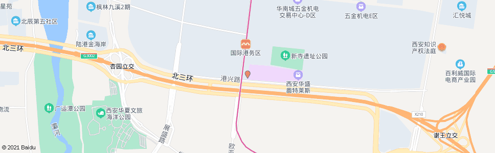 西安港兴路西段_公交站地图_西安公交_妙搜公交查询2024