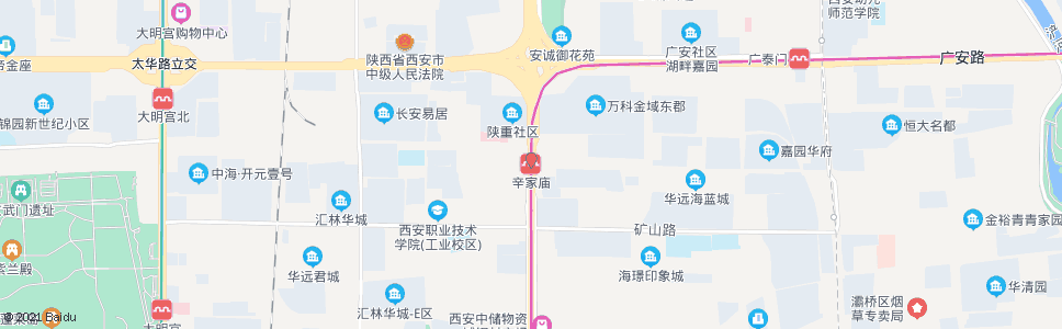 西安辛家庙_公交站地图_西安公交_妙搜公交查询2024