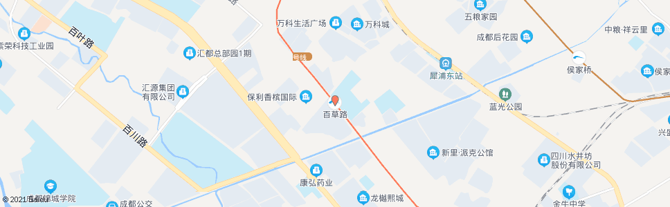 成都地铁百草路_公交站地图_成都公交_妙搜公交查询2024