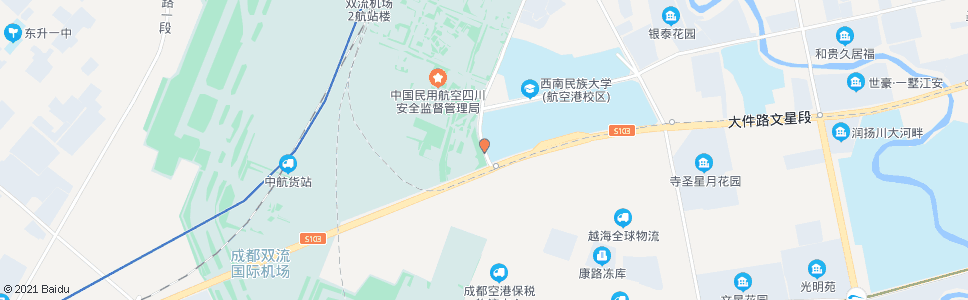 成都机场大件路口_公交站地图_成都公交_妙搜公交查询2024