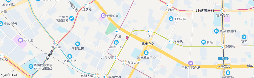 成都高朋大道北_公交站地图_成都公交_妙搜公交查询2024