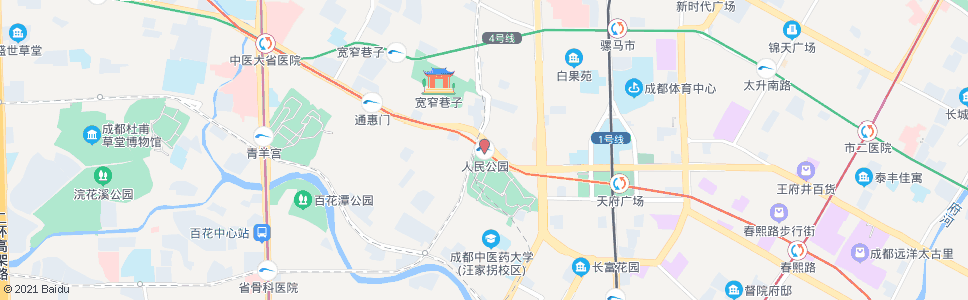 成都人民公园_公交站地图_成都公交_妙搜公交查询2024