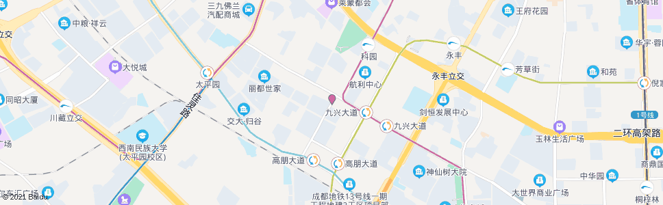成都高朋西路南_公交站地图_成都公交_妙搜公交查询2024