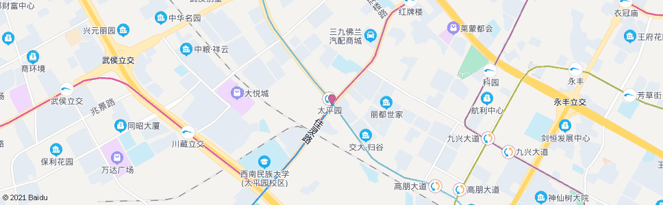 成都太平村3_公交站地图_成都公交_妙搜公交查询2024