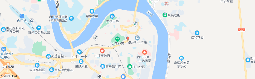 内江街心花园_公交站地图_内江公交_妙搜公交查询2024