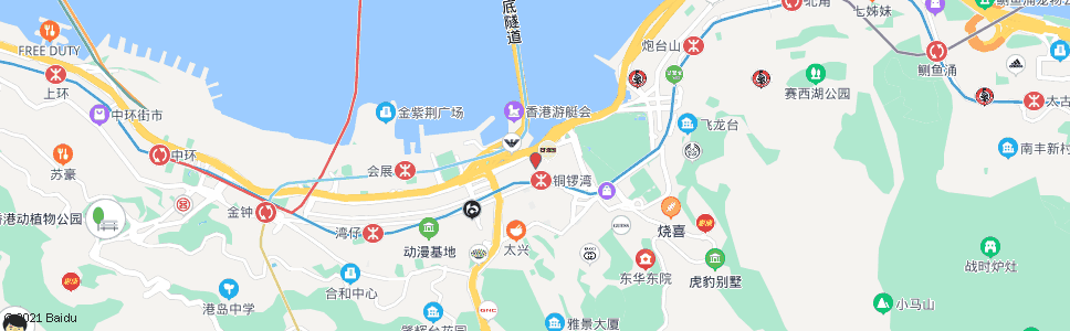 香港銅鑼灣(景隆街)_巴士站地圖_香港巴士_妙搜巴士搜尋2024