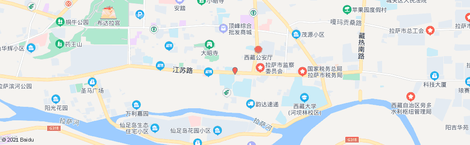 拉萨铁崩岗_公交站地图_拉萨公交_妙搜公交查询2024