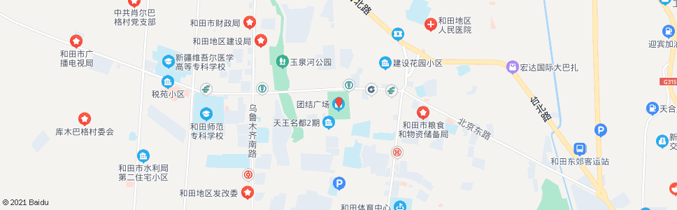 和田团结广场_公交站地图_和田公交_妙搜公交查询2024