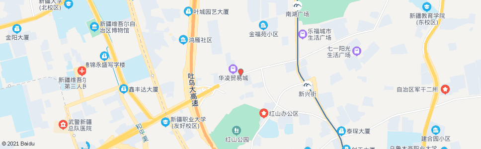 乌鲁木齐华凌市场(西虹东路)_公交站地图_乌鲁木齐公交_妙搜公交查询2024