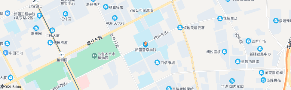 乌鲁木齐警察学校_公交站地图_乌鲁木齐公交_妙搜公交查询2024