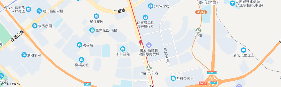 昆明螺蛳湾二期彩云北路_公交站地图_昆明公交_妙搜公交查询2024