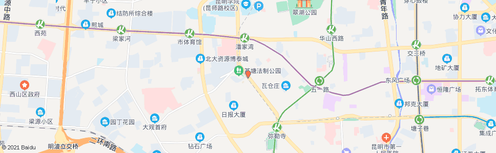 昆明新闻路口西昌路_公交站地图_昆明公交_妙搜公交查询2024