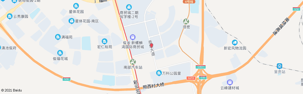 昆明螺蛳湾商贸城东门(商城大道)_公交站地图_昆明公交_妙搜公交查询2024