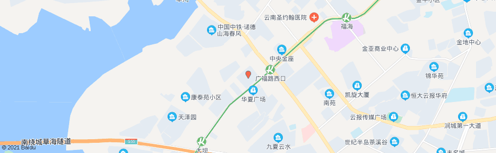 昆明渔堆村(银海山水间)_公交站地图_昆明公交_妙搜公交查询2024