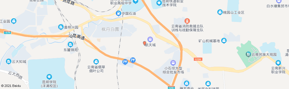 昆明航天城_公交站地图_昆明公交_妙搜公交查询2024