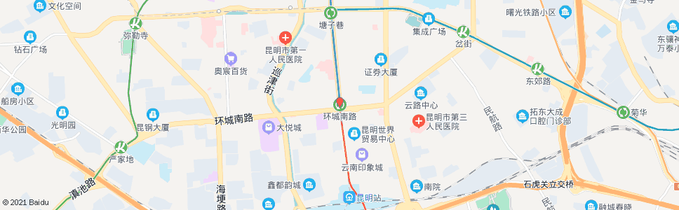 昆明北京路口(环城南路)_公交站地图_昆明公交_妙搜公交查询2024