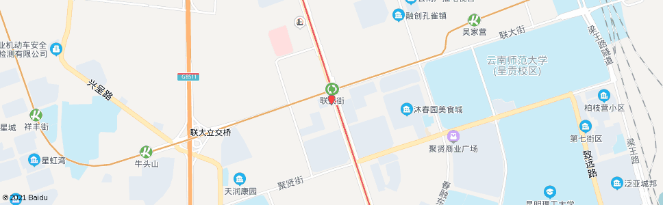 昆明联大街地铁站D口_公交站地图_昆明公交_妙搜公交查询2024