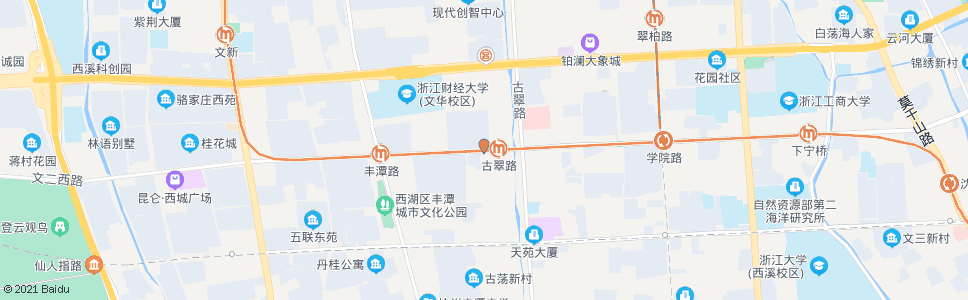 杭州文二西路通普路口(地铁古翠路站)_公交站地图_杭州公交_妙搜公交查询2024