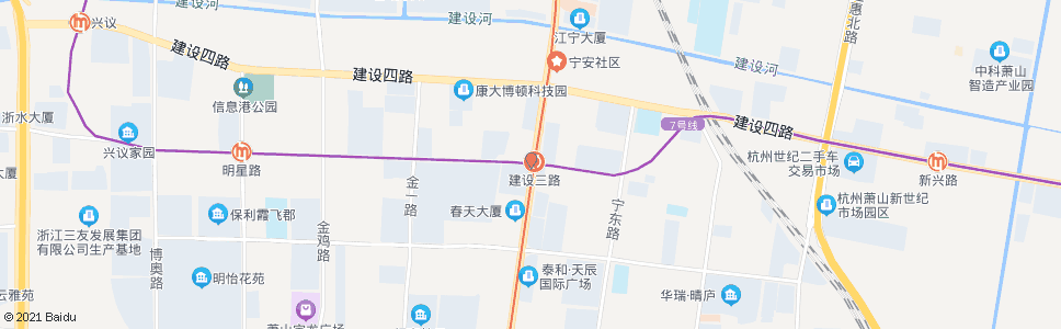 杭州建设三路市心路口_公交站地图_杭州公交_妙搜公交查询2024