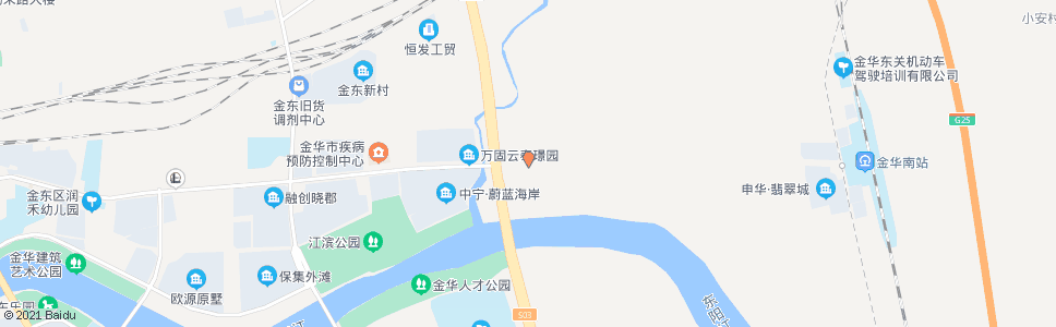 金华金欧路二环路口(蔚蓝海岸)_公交站地图_金华公交_妙搜公交查询2024