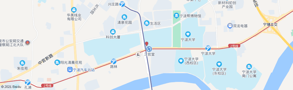 宁波三官堂_公交站地图_宁波公交_妙搜公交查询2024