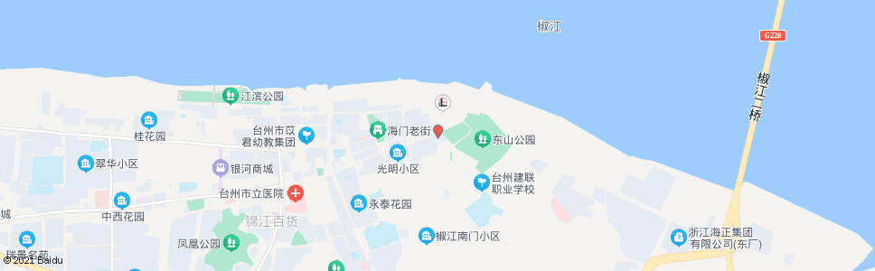 台州东山公园(西门)_公交站地图_台州公交_妙搜公交查询2024