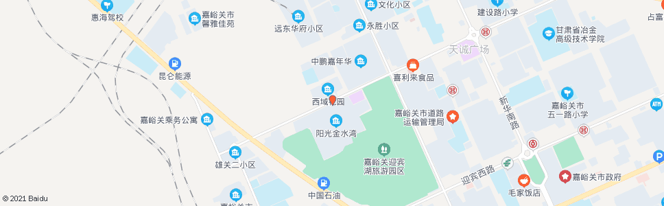 嘉峪关商业步行街西口(广汇街区东门)_公交站地图_嘉峪关公交_妙搜公交查询2024