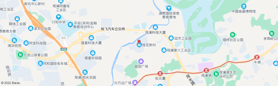 深圳桂花新村_公交站地图_深圳公交_妙搜公交查询2024